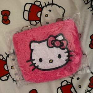 Hello Kitty Fuzzy Pink Coin Pouch